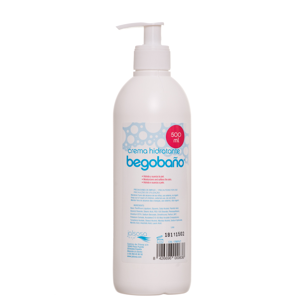 Hydratační a vyživující krém s dávkovačem, 500 ml