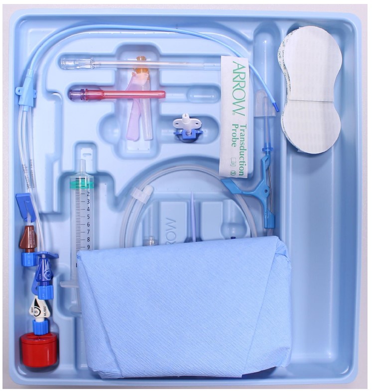 CVC Kit: 3-L 7 FR X 20CM, kit s rouškováním,CVC Arrowg+ard Blue Plus® se třemi lumeny (5ks/bal)